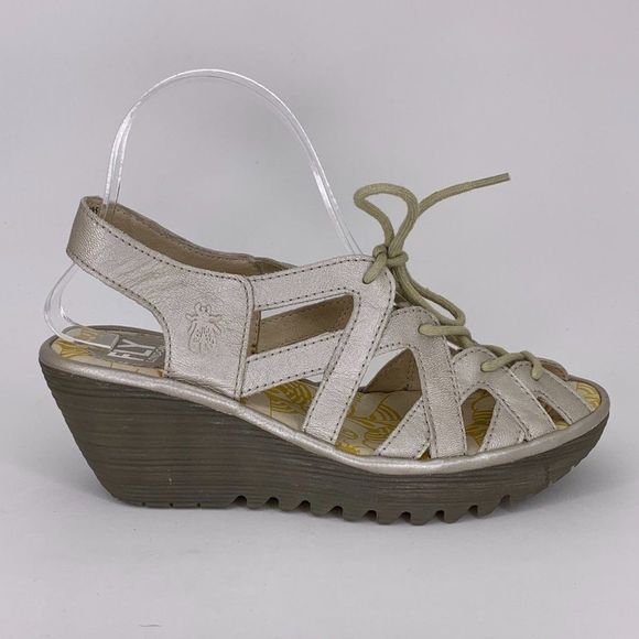 Fly London Womens Wedged Sandals Sz 37 - Picture 3 of 10